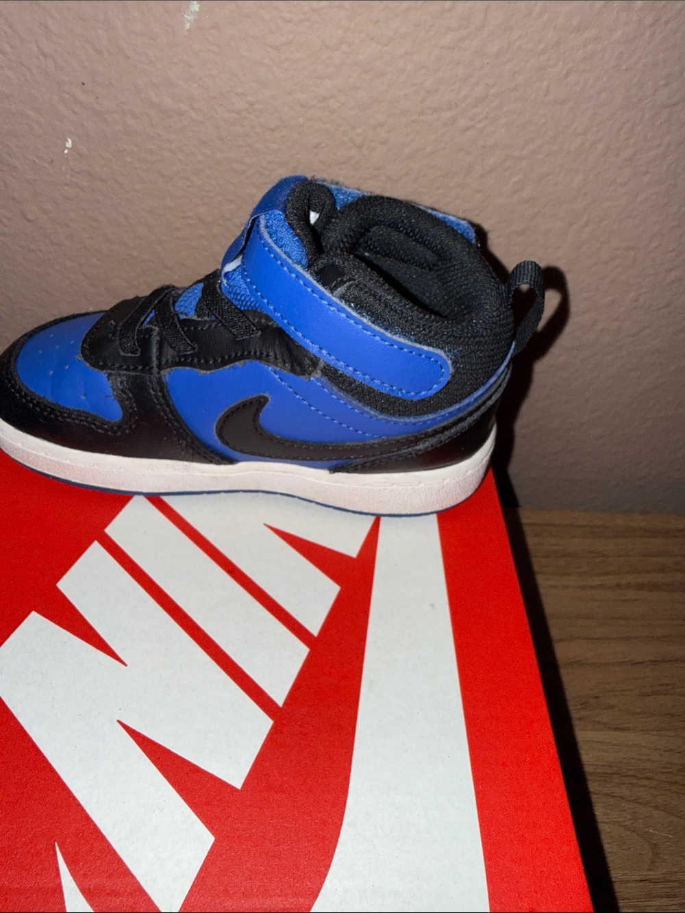 Nike Kids Royal Blue and Black High-Top Sneakers - Picture 9 of 10